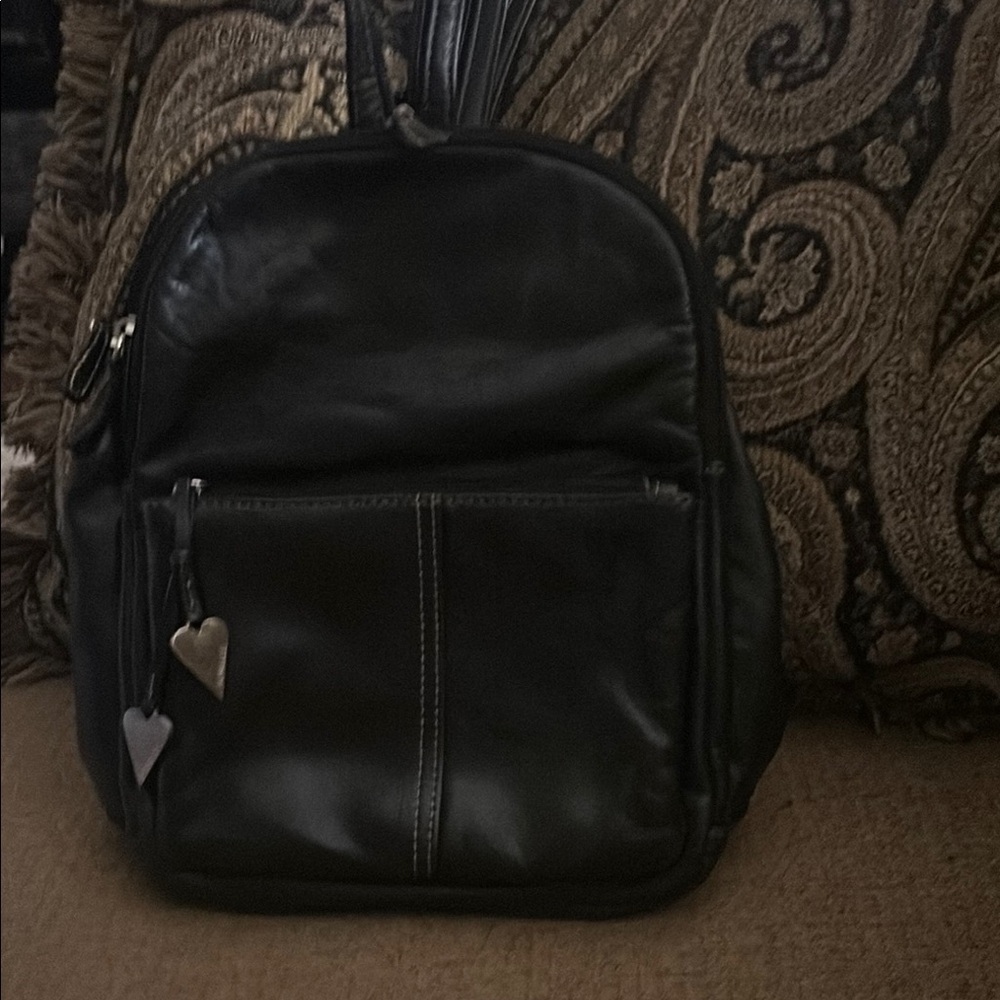 Aurielle Black Backpack with Smooth Leather Finish